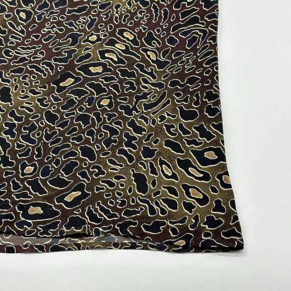 Tory Burch Tanya Women's Size 2 Brown Silk Abstract Leopard Sleeveless Blouse - Picture 10 of 13